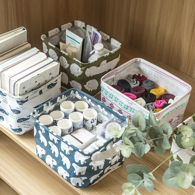 Cotton Linen Storage Basket