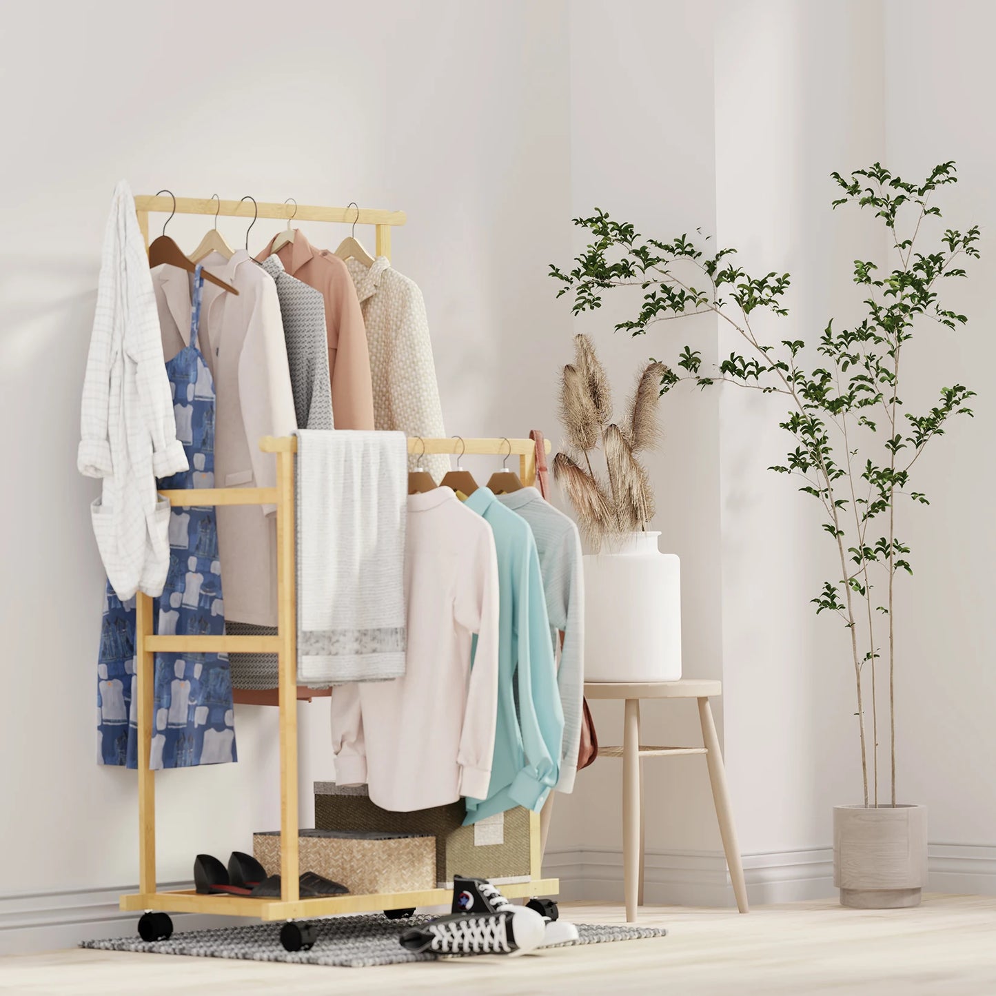 Bamboo Clothing Rack