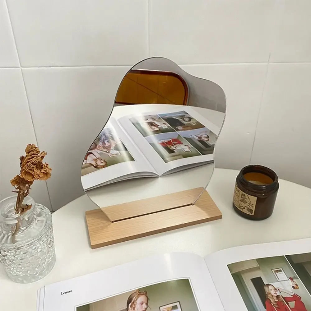 Wooden Irregular Makeup Mirror