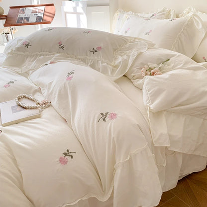 Embroidered Duvet Cover Set