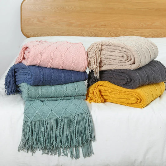 Nordic Knitted Throw Blankets