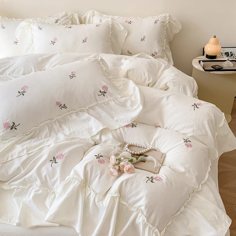 Embroidered Duvet Cover Set