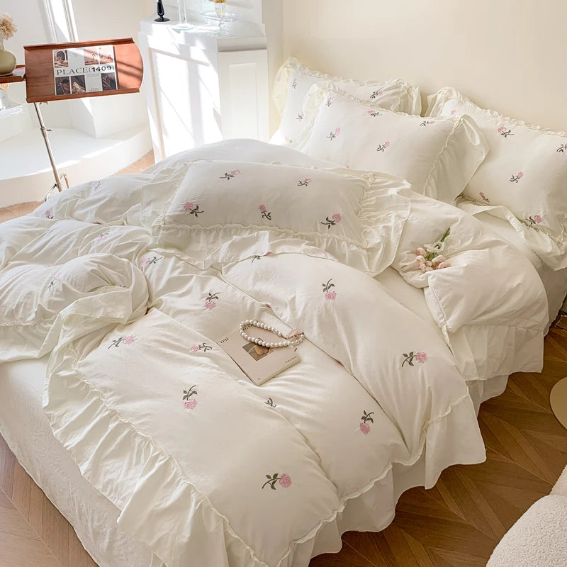 Embroidered Duvet Cover Set