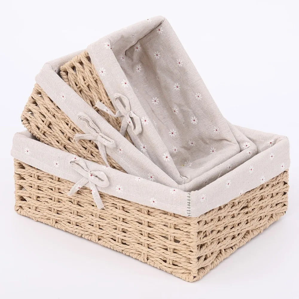 Jute Bow Storage Basket