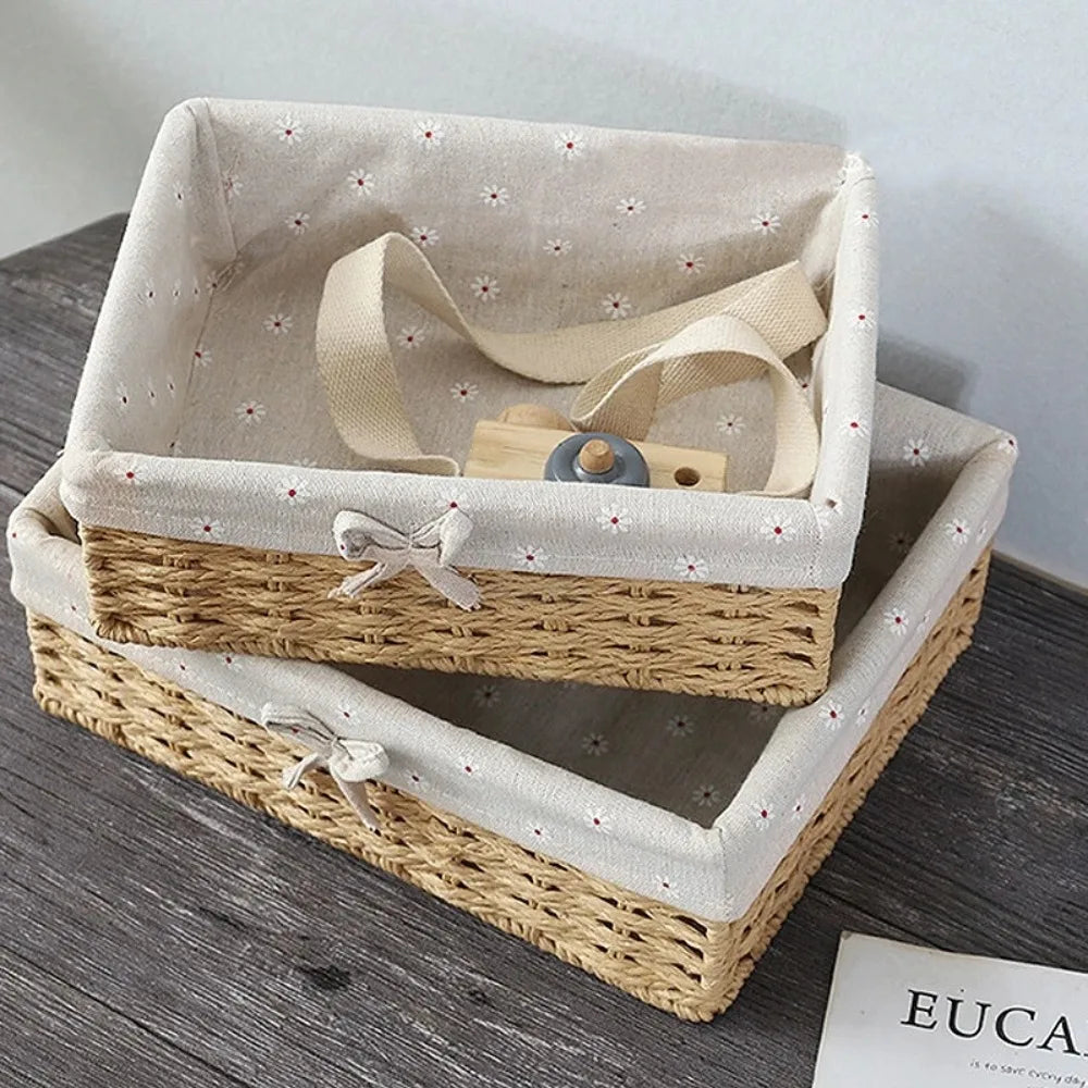 Jute Bow Storage Basket