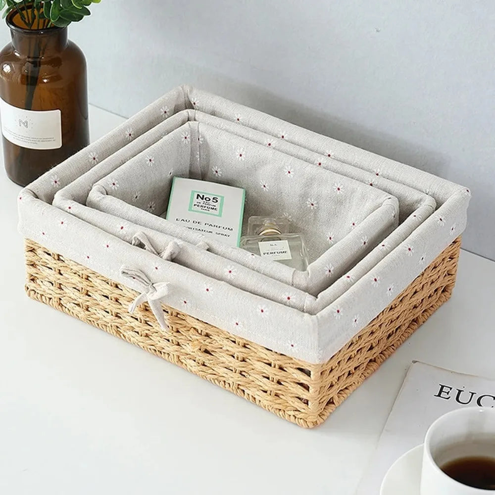 Jute Bow Storage Basket