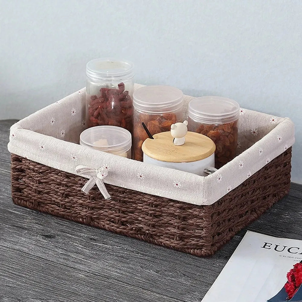 Jute Bow Storage Basket